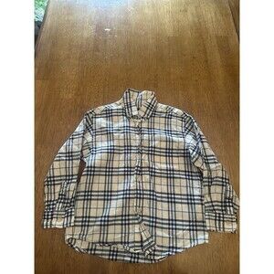 Kids Burberry Long Sleeve Plaid Button Down Dress Shirt Size 4